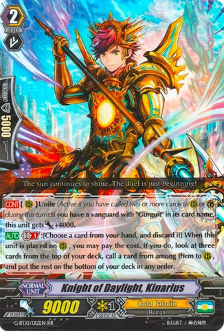 Knight of Daylight, Kinarius (G-BT10/012EN) [Raging Clash of the Blade Fangs]