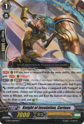 Knight of Insolation, Carinus (G-BT13/067EN) [Ultimate Stride]