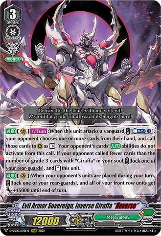 Evil Armor Sovereign, Inverse Giraffa "Reverse" (D-VS05/078EN) [V Clan Collection Vol.5]
