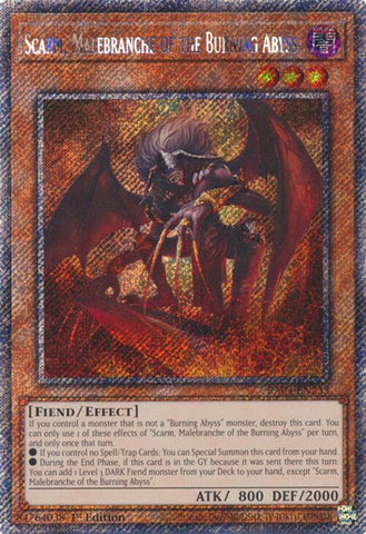 Scarm, Malebranche of the Burning Abyss [RA04-EN233] Platinum Secret Rare