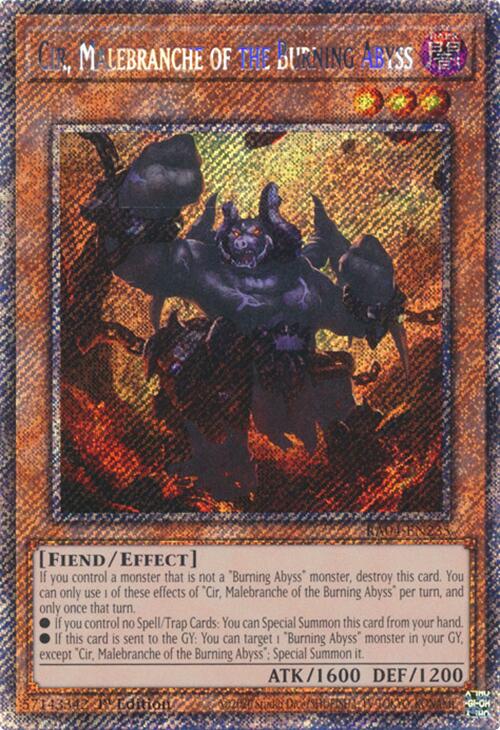 Cir, Malebranche of the Burning Abyss [RA04-EN234] Platinum Secret Rare