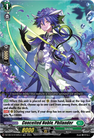 Conceited Noble, Philander (TDR) (DZ-SS10/010EN-R) [DZ-SS10: Shiki Otei Start Deck]