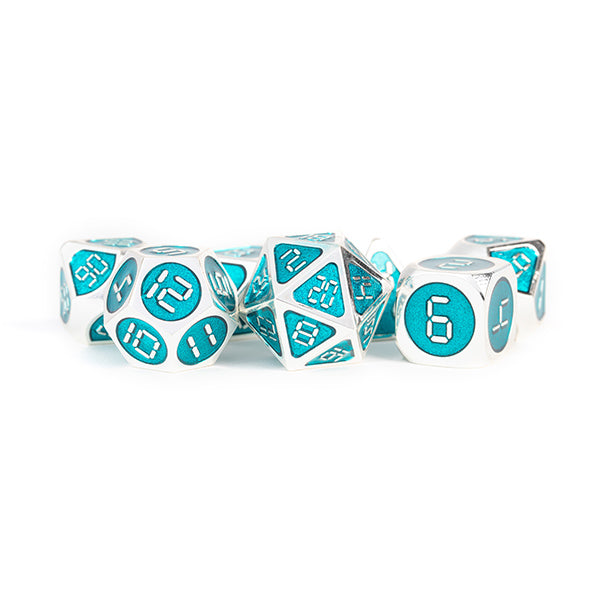 7-Die Set 16mm Digital Enamel Metal: Silver/Teal