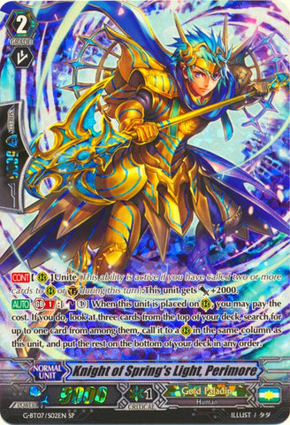 Knight ofring's Light, Perimore (G-BT07/S02EN) [Glorious Bravery of Radiant Sword]