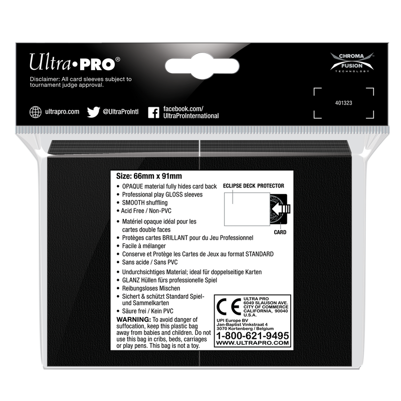 Ultra PRO: Standard 100ct Sleeves - Eclipse Gloss (Jet Black)