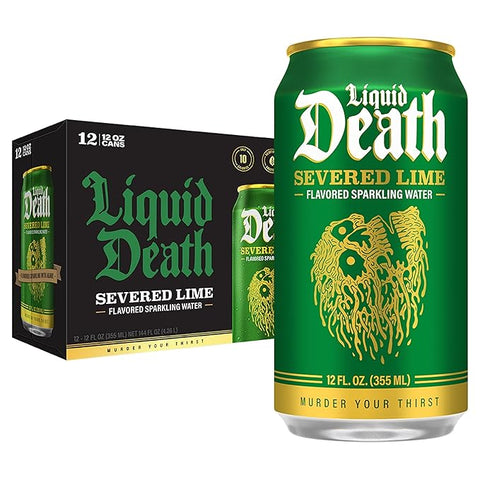 Liquid Death, Severed Lime, Lime-Flavored Sparkling Water
