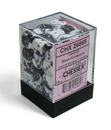 12mm 36d6 Gemini: Black-White/Pink