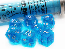 7-Die Set Translucent: Tropical Blue/White (Lab Dice 7)