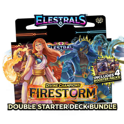Firestorm Hestia vs. Poseidon Double Starter Deck Bundle with 4 Packs