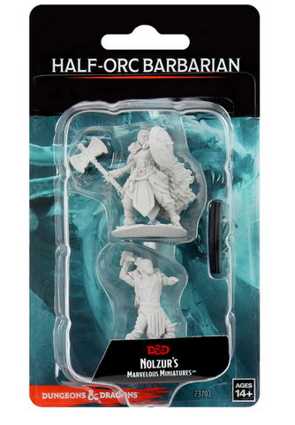 D&D Mini- Female Half Orc Barbarian