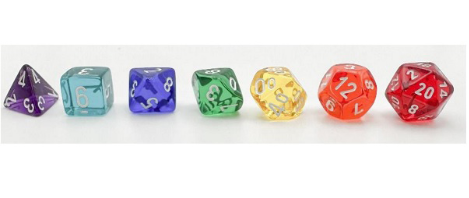 7-Die Set Translucent Prism: GM and Beginner Player