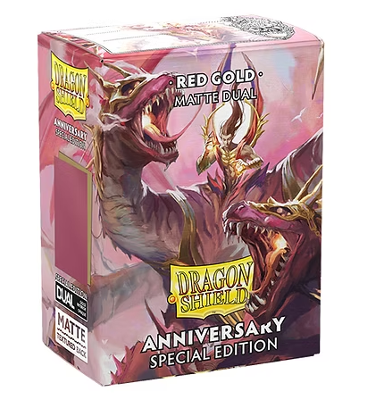 Dragon Shield: Standard 100ct Sleeves - Pomegranate/Gold (Dual Matte)