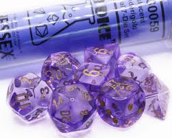 7-Die Set Translucent: Lavender/Gold (Lab Dice 7)