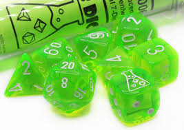 7-Die Set Translucent: Rad Green/White (Lab Dice 7)