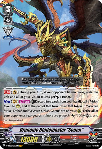 Dragonic Blademaster "Souen" (V-BT08/003EN VR) [Silverdust Blaze]