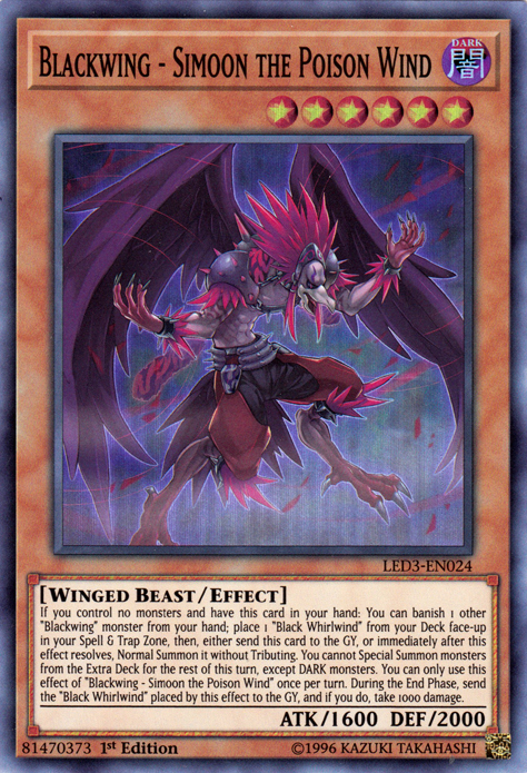 Blackwing - Simoon the Poison Wind [LED3-EN024] Super Rare